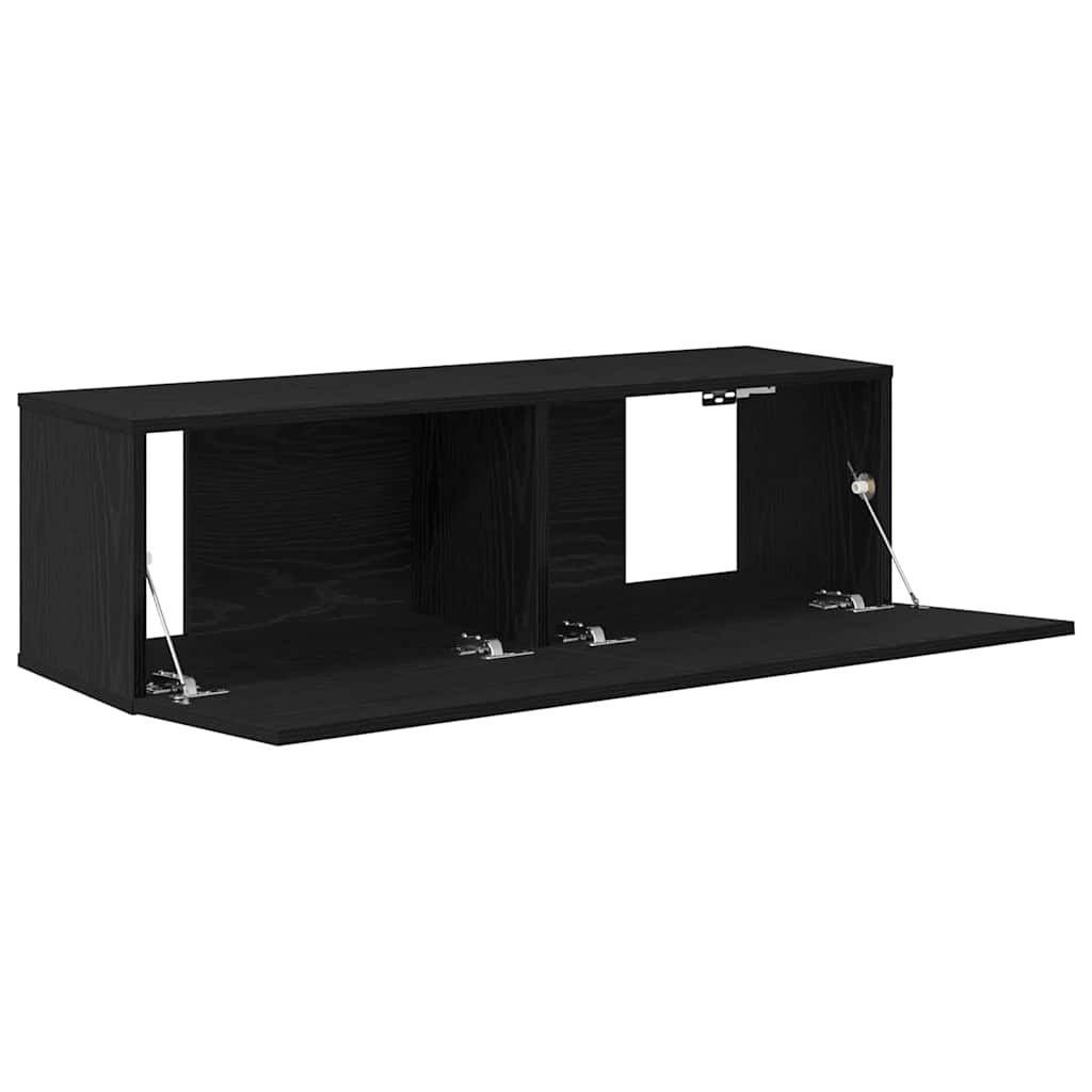 TV Cabinet Set of 2 Black 100 x 30 x 30 cm Engineered Wood