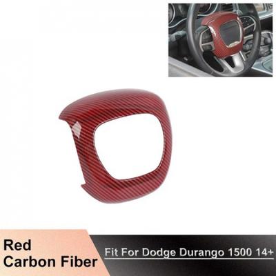 Red Carbon Fiber Center Steering Wheel Cover Trim For Dodge Charger Durango 15+