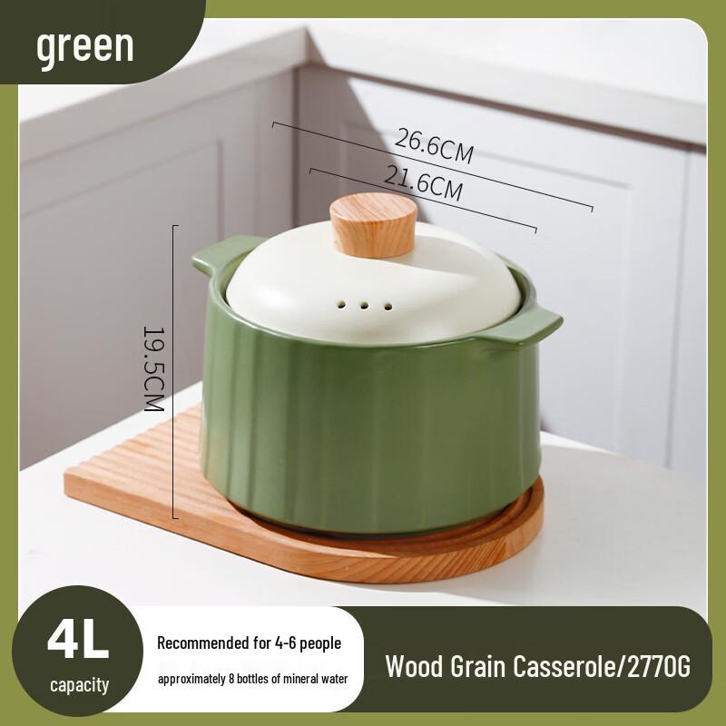 ZISIZ Dry-Burn Safe Ceramic Casserole Pot