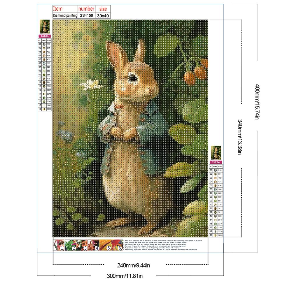 2pcs 5D DIY Full Round Drill Diamond Painting 2025 New Easter Bunny Kit Creative Household Decoration for Festival Party 30x40cm