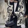 Medium and Long Lazy Style Fashion Knitted Cardigan Women's Autumn and Winter New Loose Enlarged Thick Sweater Jacket