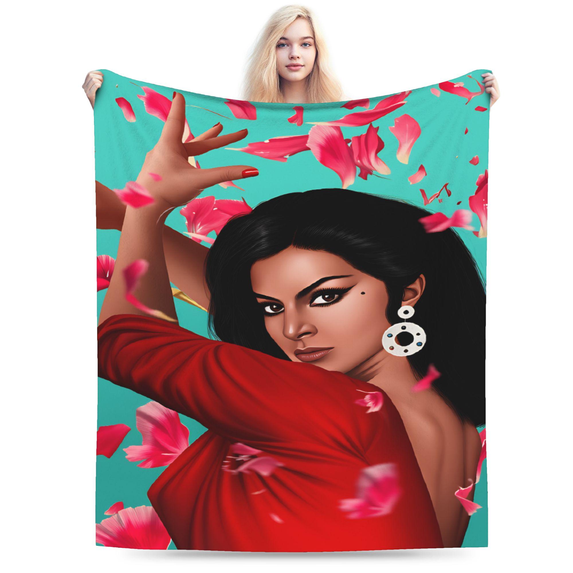 Lola Flores Blanket Winter Cozy Throw Blanket For Adults Girls Outdoor Flannel Bedspread Bed Cover 75x90cm