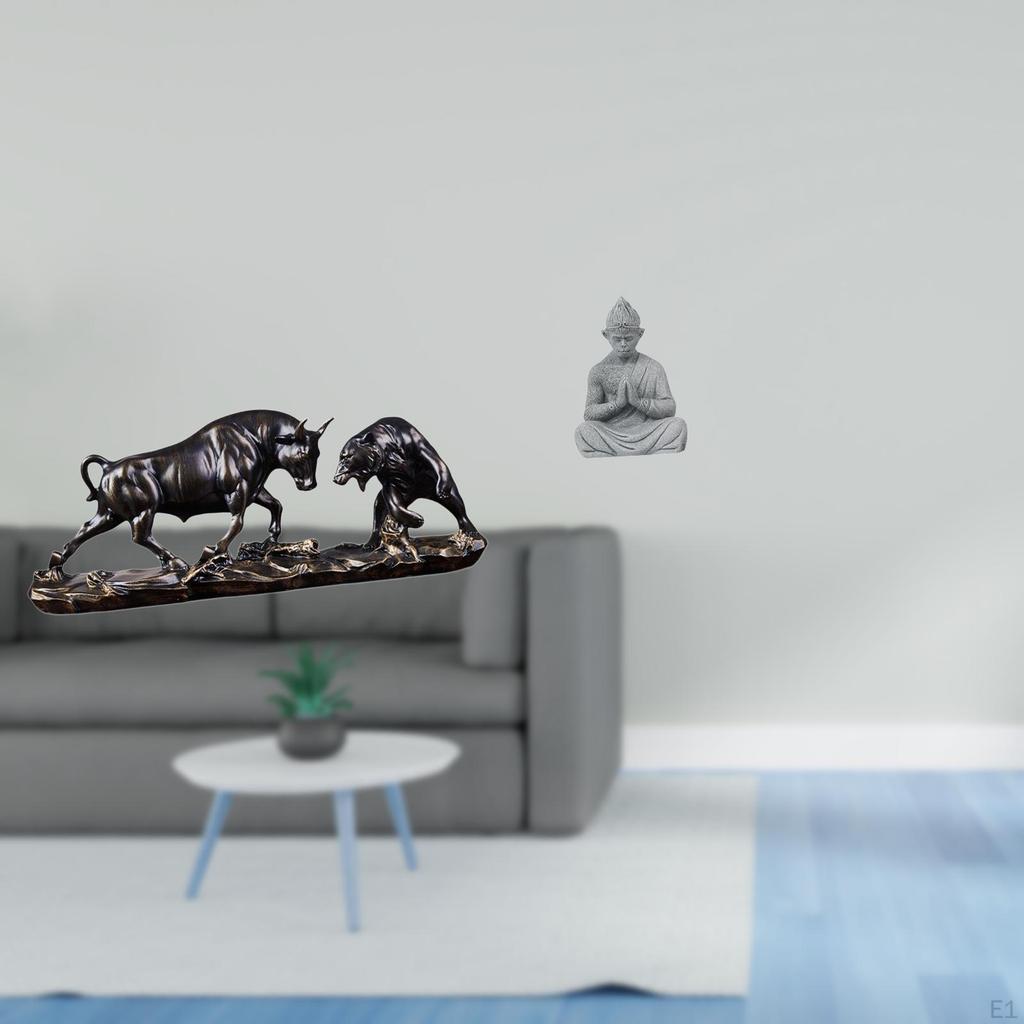 Modern Feng Shui Animal Sculpture Collection Featuring Cow And Monkey Buddha Figurines for Desk