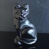 2‘’ Hand Carved Mixed Gemstone Crystal cat Animal Figurine Animal Carving (Black Obsidian)