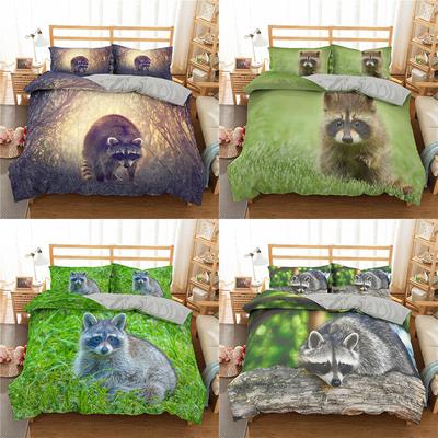 Home Bedding Set Animal Theme Bear Print Quilt Cover and Pillow Case 2/3 Pieces EU/US/AU/UK Single Bed Double Bed Home Decoration