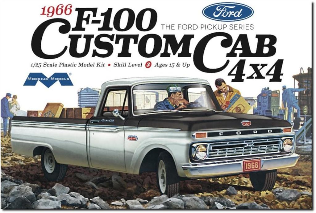 Platts Mobius Model 1966 Ford Custom Cab Pickup Plastic Model MOE1236 1/25 F-100 4×4 (Car)