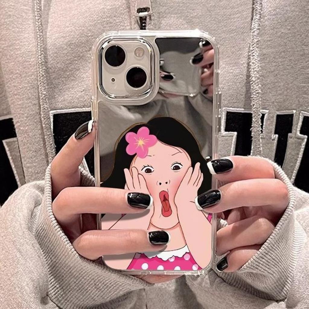 Cosmetic Mirror Transparent Mobile Phone Case Mirror Transparent Mobile Phone Case Cartoon Personality Cute for Apple Mobile Phone Case