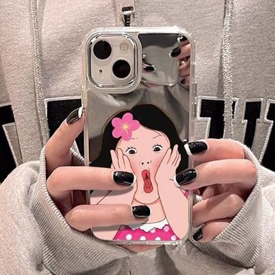 Mirror Material Mobile Phone Case for Girls Caseti Fashion Mirror Mobile Phone Case with Chain for Huawei Mirror Case