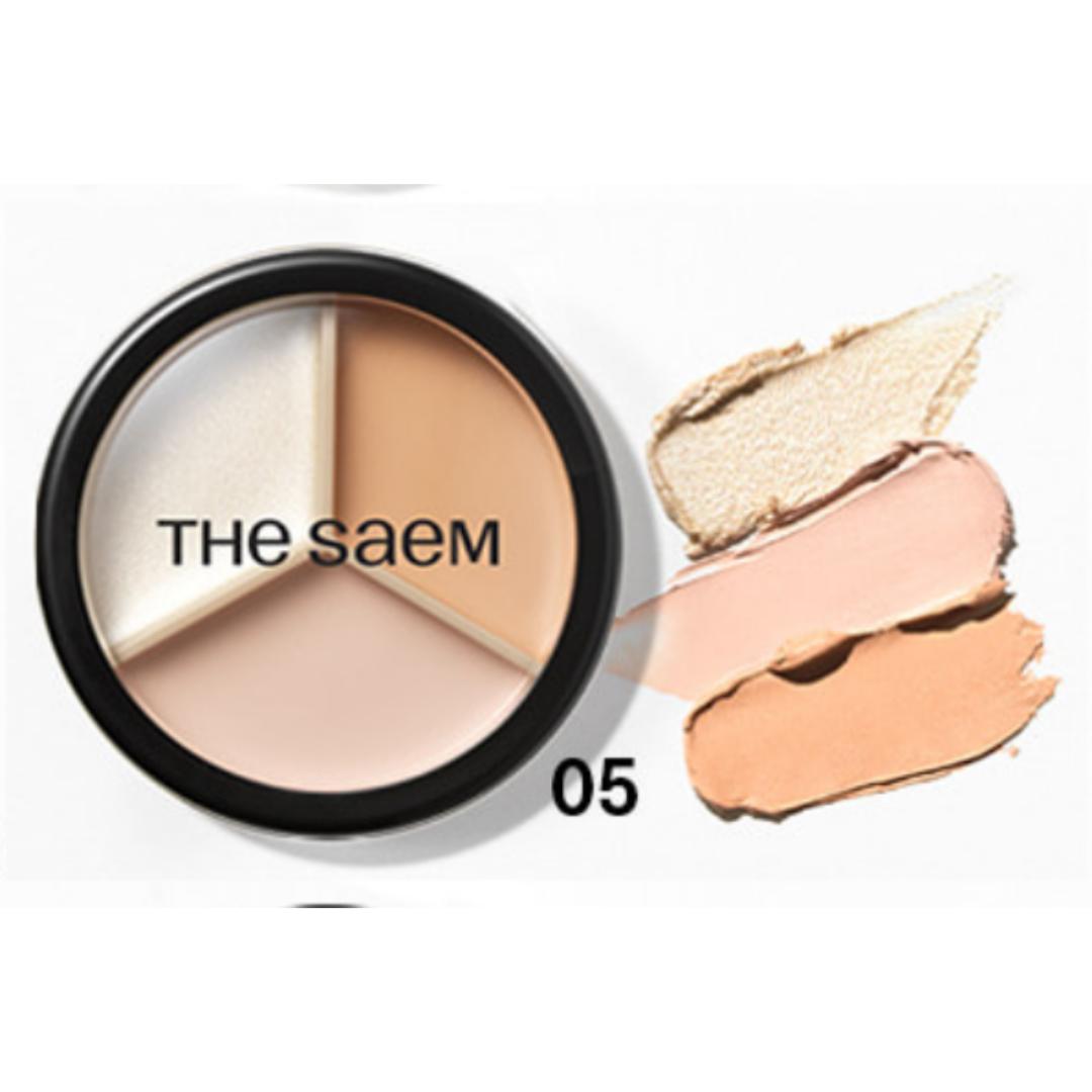 

Консилер-пудра The Saem Cover Perfection Triple Pot (5 вариантов) 05 Dark up beige