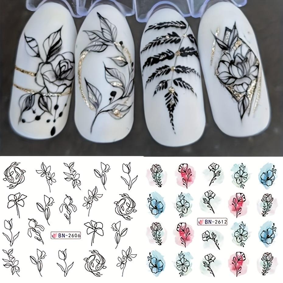 Nail Sticker Flower Water Transfer Nail Decal Wraps Nail Art Tips Manicure Decor
