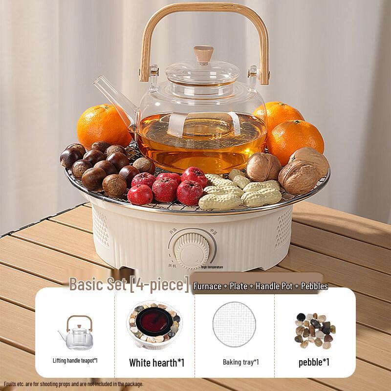 Electric Ceramic Tea Stove Set with Glass Teapot