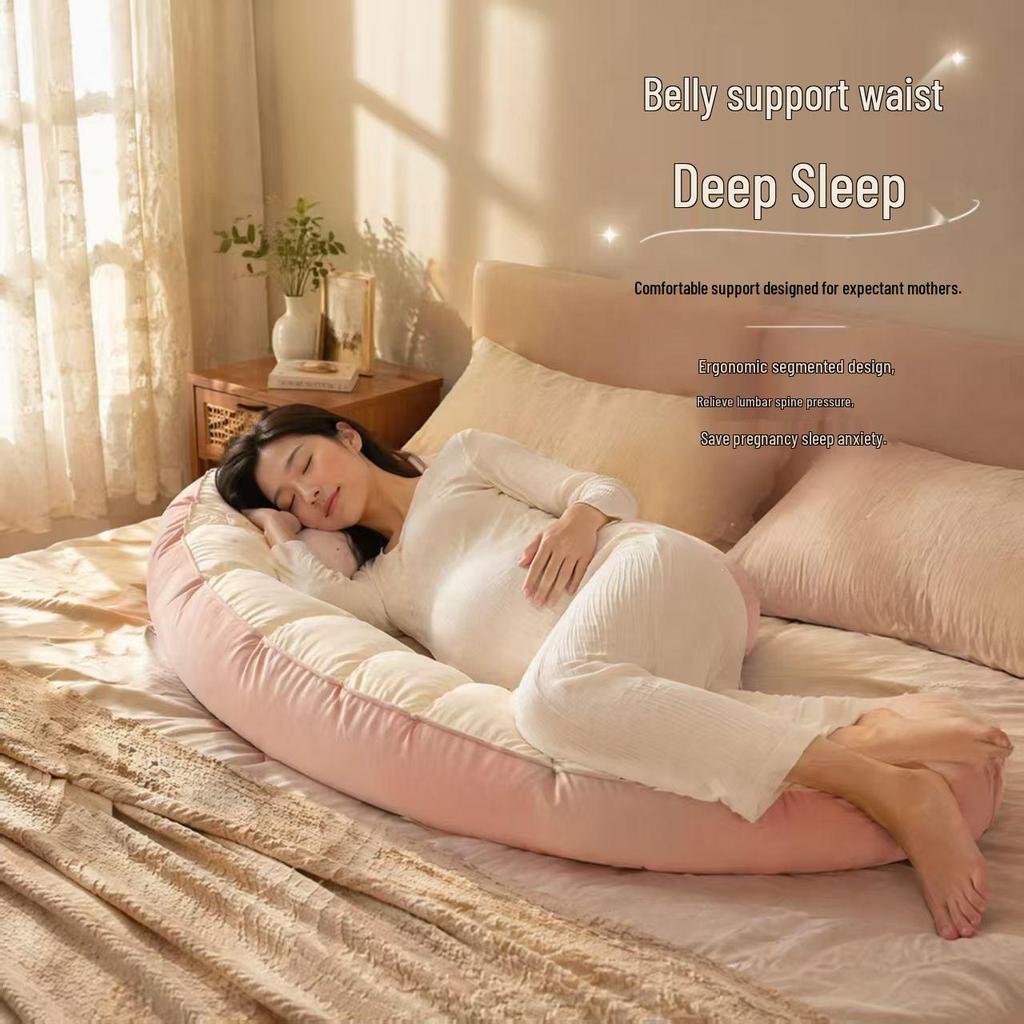 Multi-Functional Pea Bolster Pillow for Girls and Pregnant Women, Full-Body Support for Side Sleeping and Leg Clamping