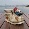 Cute Flower Pots Boot Planter Pot with Drainage Holes Fun Planters for Indoor Plants for Gnome Lovers Gift Work Desk Decor
