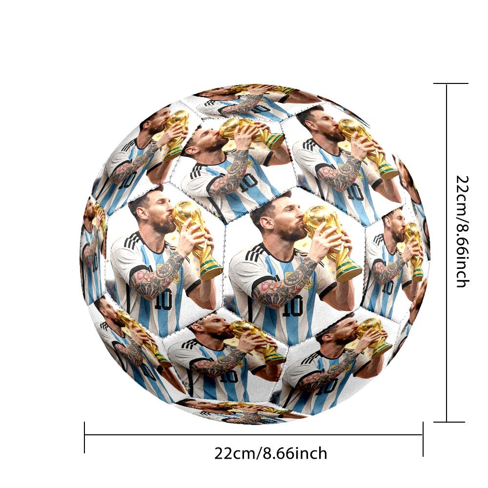 Messi 10 Number World Cup Trophy Size 5 Soccer Football Machine Sewn Indooroutdoor Training And Matches Perfect Gift For Sports Enthusiasts