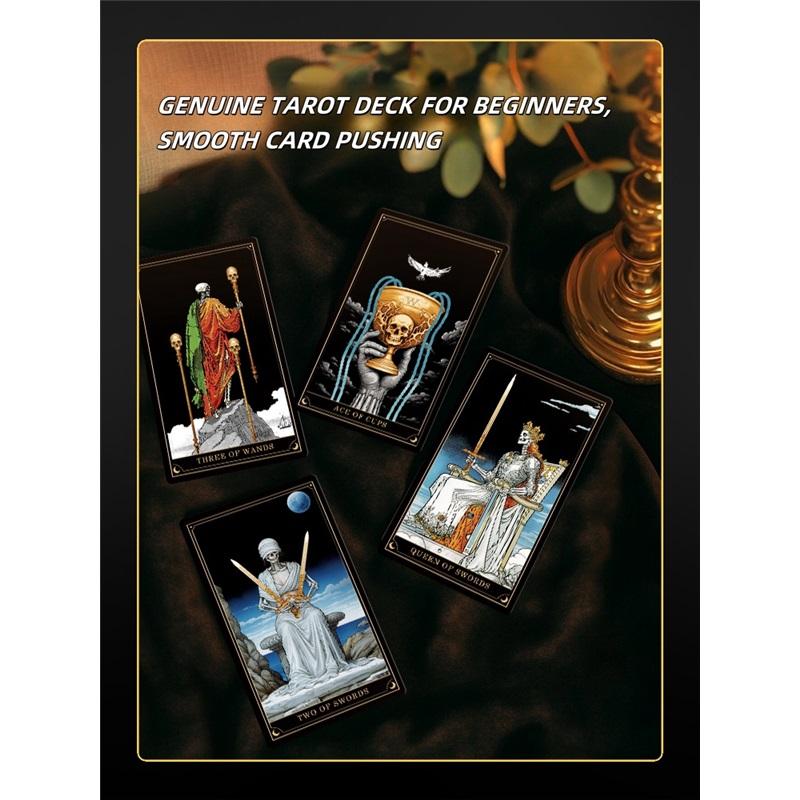New Skull Black Tarot Deck 78 Cards Gothic Divination Oracle Dark Mystery Rider Waite Spiritual Guidance English Spanish Russian