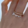 Water Drop Shape Charm Ring Adjustable Stackable Ring New Chain Ring  Women
