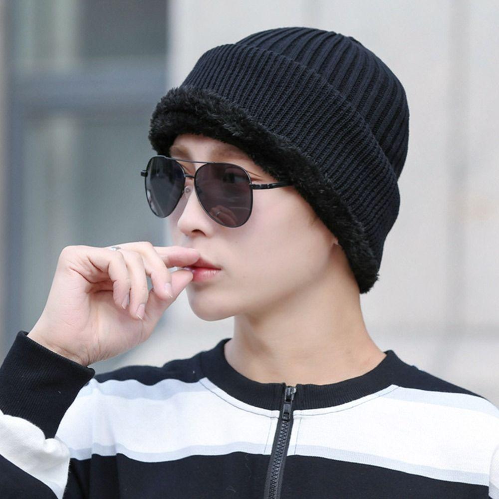 Thermal Beanie Hat Scarf Soft Knitted Hat Winter Balaclava  Men Women