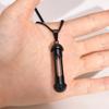 Collana da uomo con ciondolo a cilindro in acciaio inossidabile, Gioielli da collezione senza tempo, Capsula del tempo, Regali commemorativi