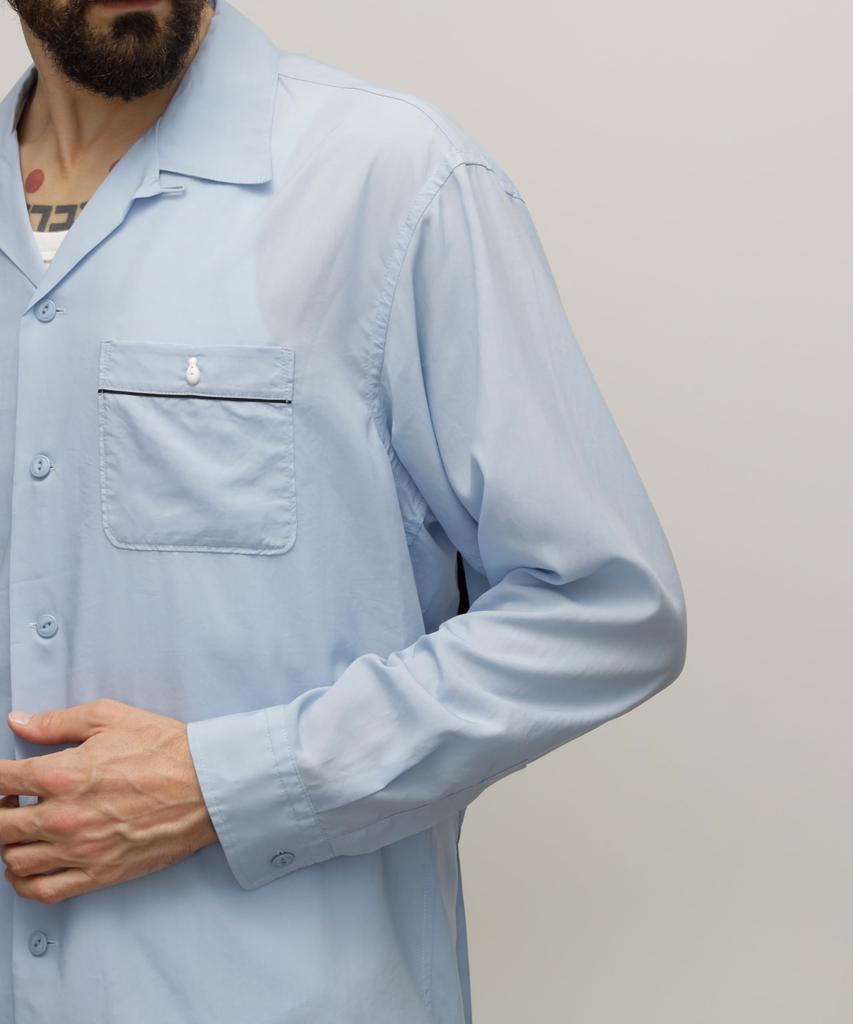 Schott NYC LS Bowling Shirt "Finest Quality Built Tough" / 782-4120004 Men's Small 391 Sax