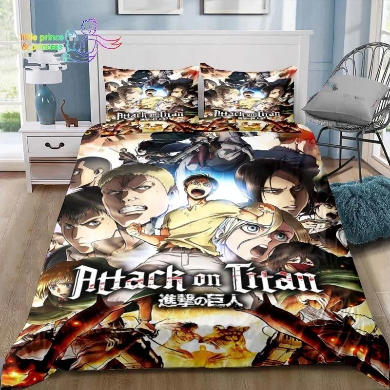 Anime Attack On Titan 3D Print Bedding Set Single Twin Full Queen King Size Bed Set Adult Kid Bedroom Bedding Gift