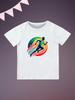 Round Neck Printed Pattern Pullover Short Sleeve Kids Tops Runner