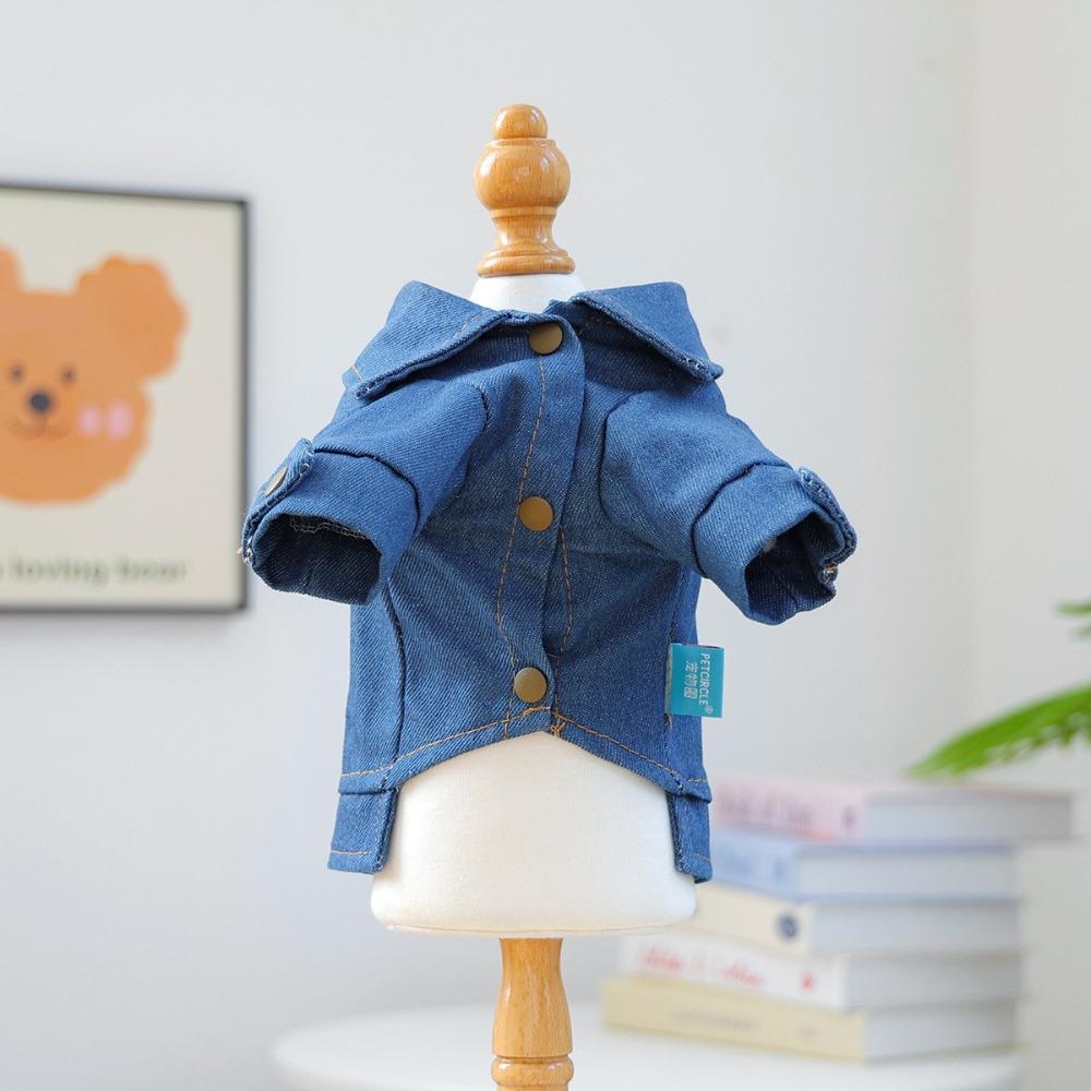 Blue Dog Denim Clothes Cute Dog Hoodie Creative Pet Costumes  Pet Supplies