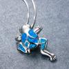 Bohemia Cute Frog Pendant Necklace For Women Inlay Blue Imitation Opal Necklace Wedding Party Jewelry Christmas Gifts for Her