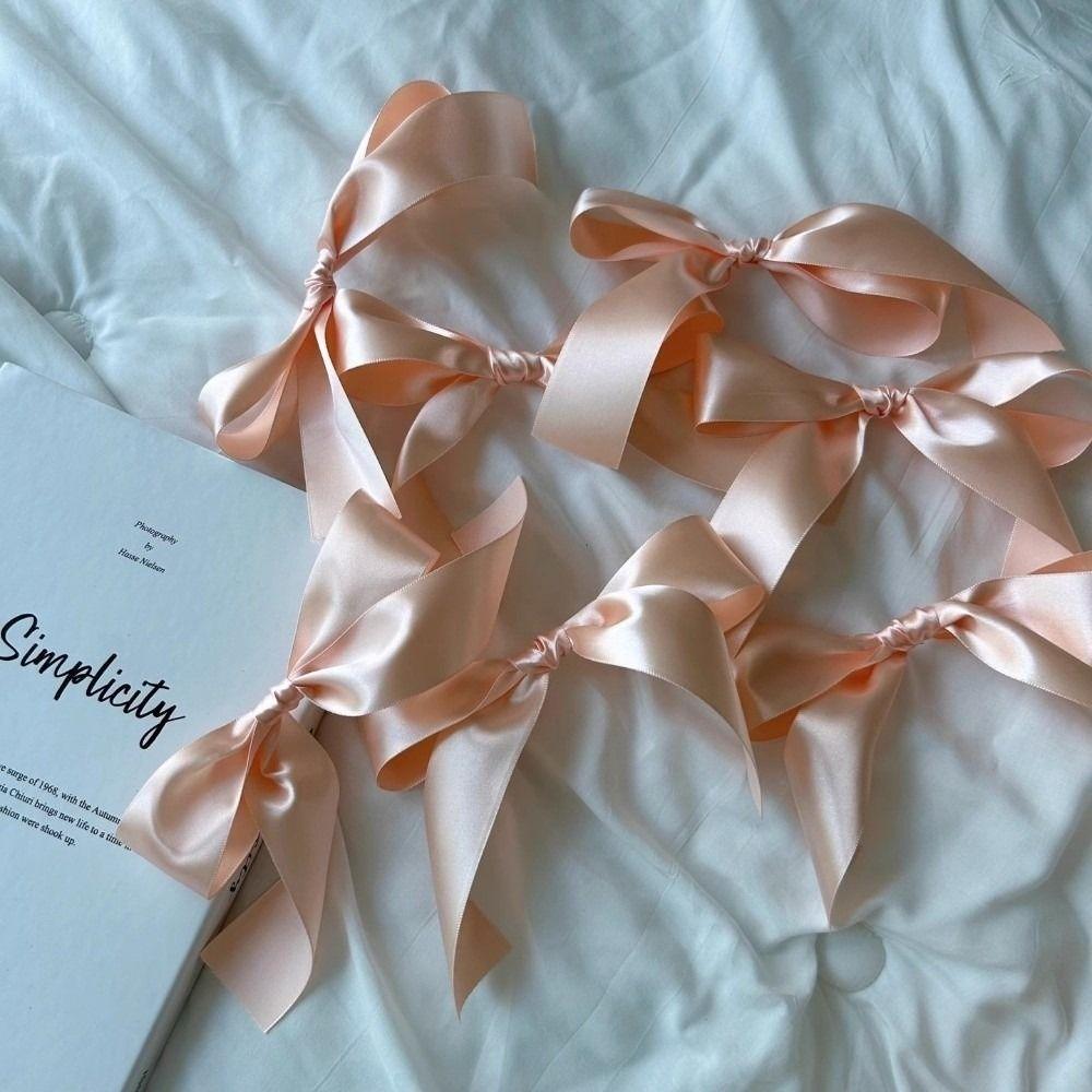 Satin Bow Webbing Hanging Garlands Handmade Photo Props Ribbon Banner Pink White Blue Nursery Decor Party Banner