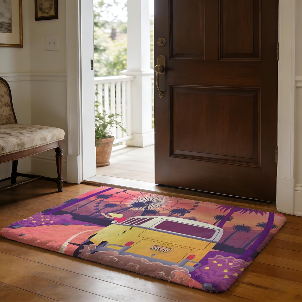 CCoachella Valley Music And Arts Festival Floor Mat Soft Flannel Absorbent Mat Non-Slip Rug Home Bedroom Bathroom