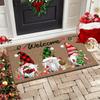 Christmas Gnome Welcome Doormat, Durable Non-Slip, Indoor/Outdoor Mat, Entrance Hallway Rug For Winter Home Decor