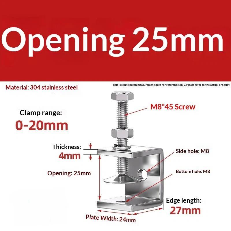 Galvanized Carbon Steel Tiger Clamp Multiple Shapes Open Height 20-130Mm Thickened Material Fixed Fixture Clamping Device A2