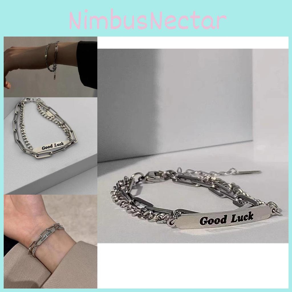 Versatile Geometric Titanium Steel Letter Bracelet For Men And Women Fashionable