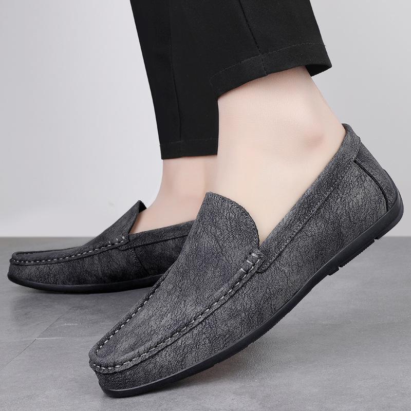 New Men's British Style Casual Leather Moccasins - Versatile Slip-on Driving Loafers