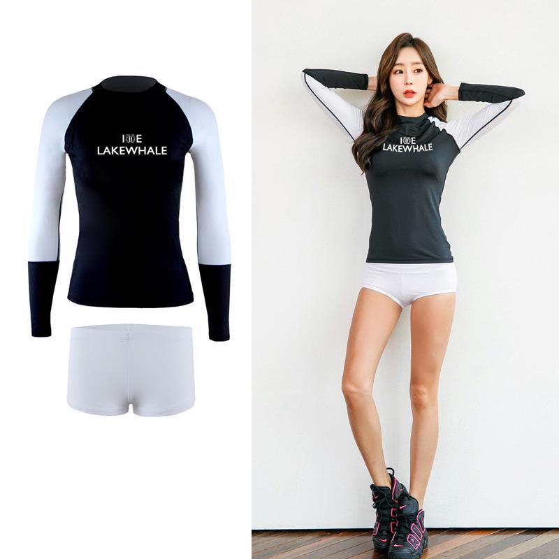 Korean Women s Long Sleeve Scuba Sun Protection Quick Dry Snorkel Surfing Suit L