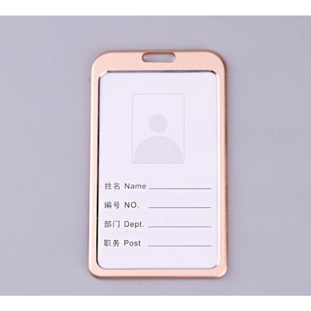 1 x Kartenhalter aus Aluminiumlegierung, Visitenkartenhalter, Ausweishalter, vertikales Metallgehäuse