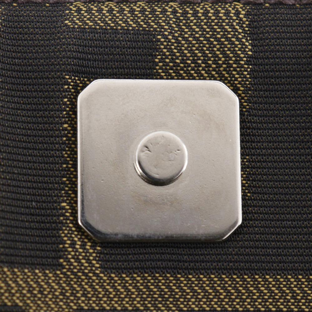 FENDI Zucca Shoulder Bag Brown Nylon canvas unisex Used