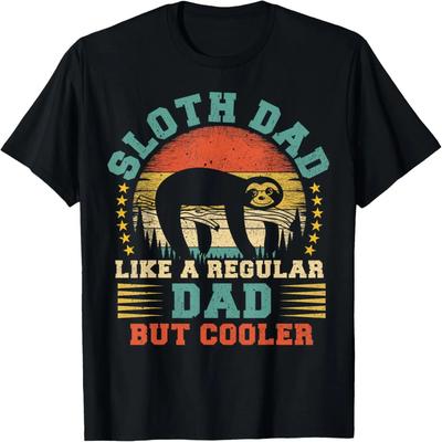 Vintage Sloth Dad Like A Regular Dad Sloth Father's Day T-Shirt