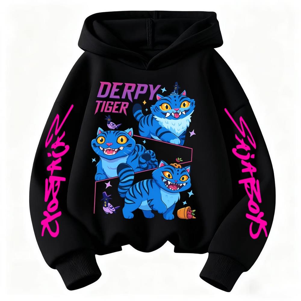 2026 Kpop Devil Hunter DERPY Tiger Printed Children's Hoodie  Girls' Sportswear  Boys' Casual Hoodie  Autumn/Winter Long Sleeve