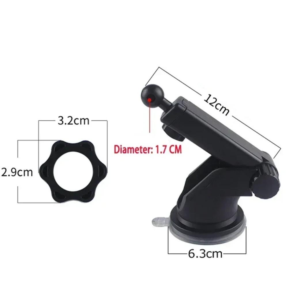 1PCS Car Telescopic Rotating Sucker Accessories 17mm Silicone Bracket Car Holder Suction Cup Base Bracket Black For All Auto