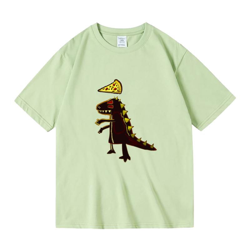 Cotton T-Shirt Pizza Basquiat Dinosaur 