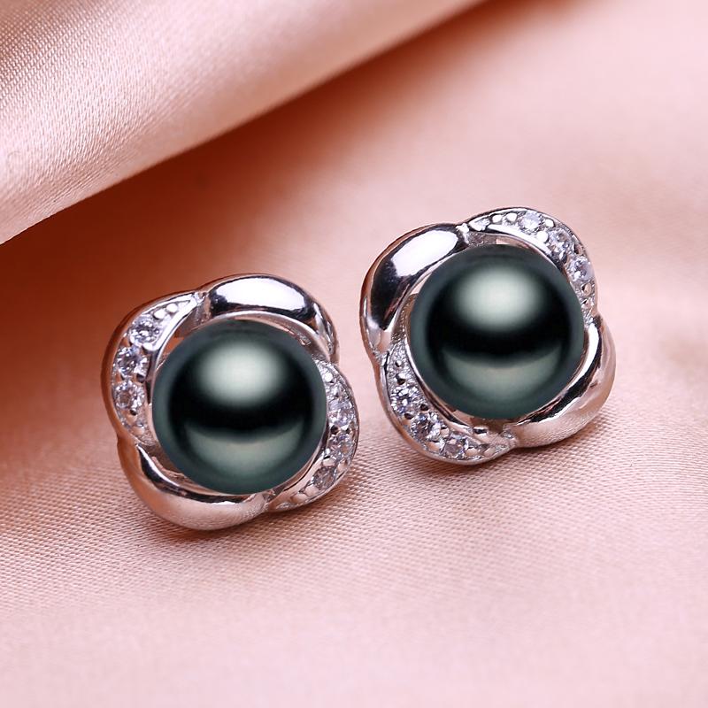 

Серьги SENIKO 8-9 мм с натуральным пресноводным жемчугом, геометрический дизайн, модные серьги с кубическим цирконием для женщин, подарок для девочек чёрный