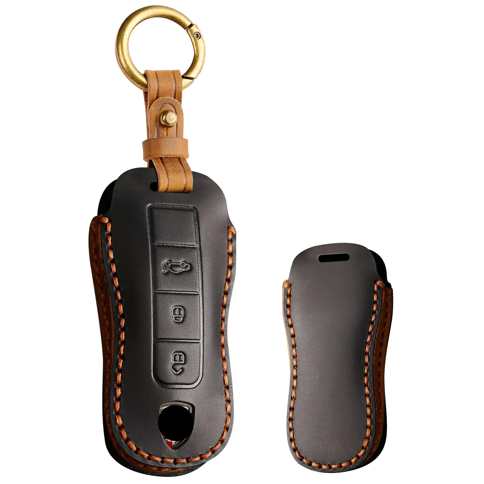 

[TECART] Porsche эксклюзивный чехол для ключа Porsche Cayenne Macan чехол для ключа Porsche Carrera 4 4S S GT3 брелок кожа Macan Boxster Panamera смарт-ключ