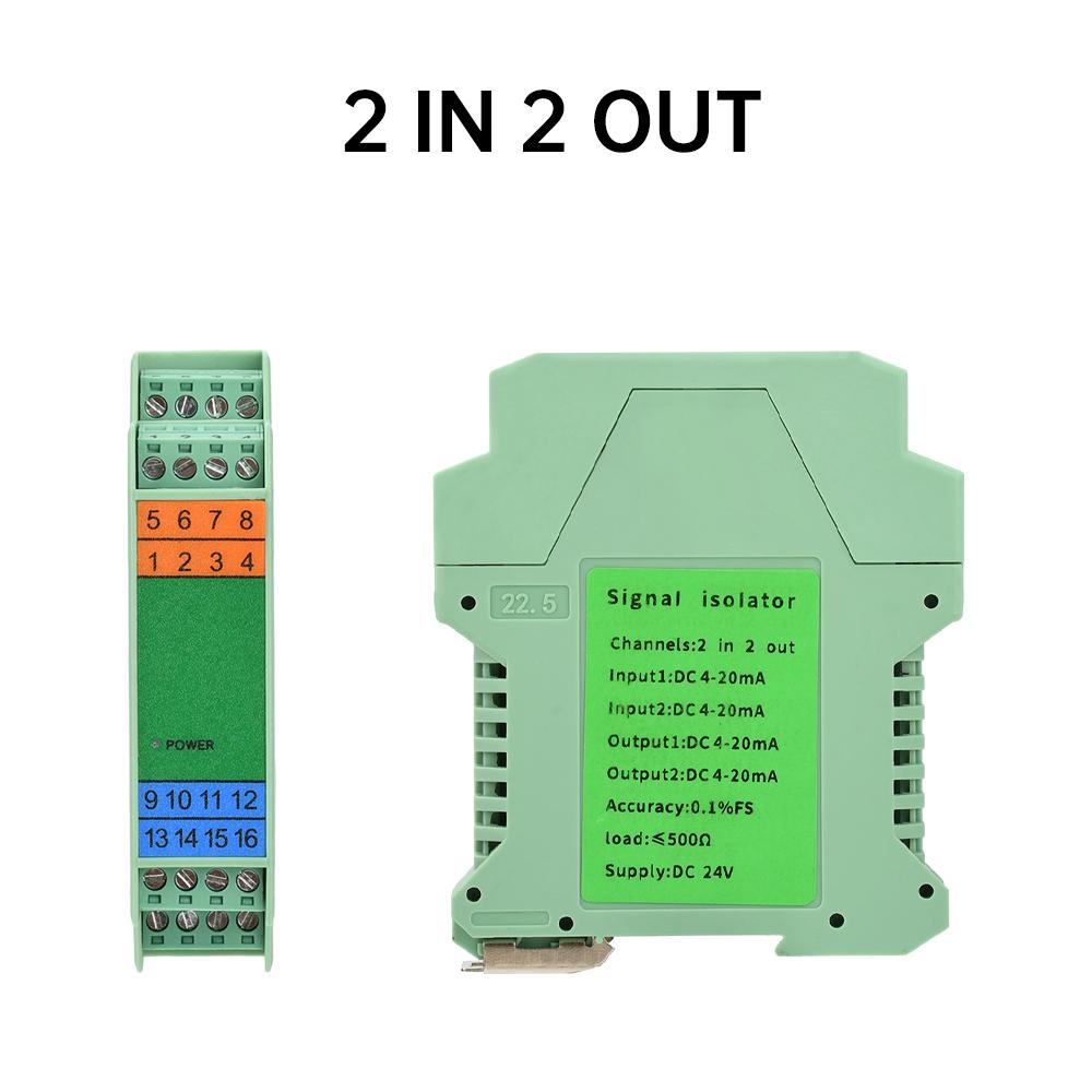 DC 24V Signal Isolator 1 In 1 Out/1 In 2 Out/2 In 2 Out Isolator Distribution Signal Separator Barrier Distribution Module