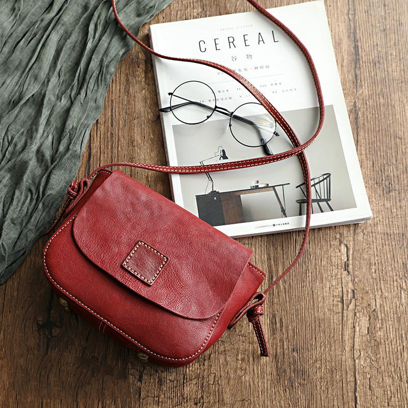 

Маленька жіноча сумка Johnature з натуральної шкіри в стилі ретро. Універсальні м’які сумки через плече та через плече з натуральної натуральної шкіри бордовий