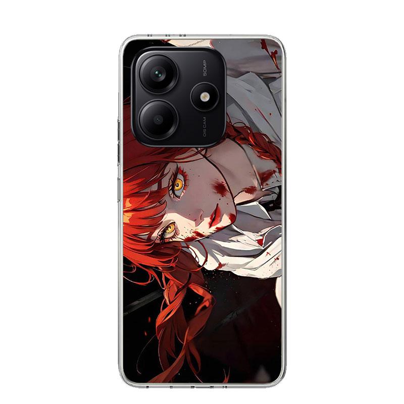 C-Chainsaw Mans Makima Phone Case For Xiaomi Redmi Note 15 14 13 12S 12 Pro Plus 11S 11E 11 11T 10S 10 Art Soft Pattern Cover Re