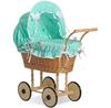 Sweet Baby Doll Pram Wicker High with Mint Bedding and Lining Natalia