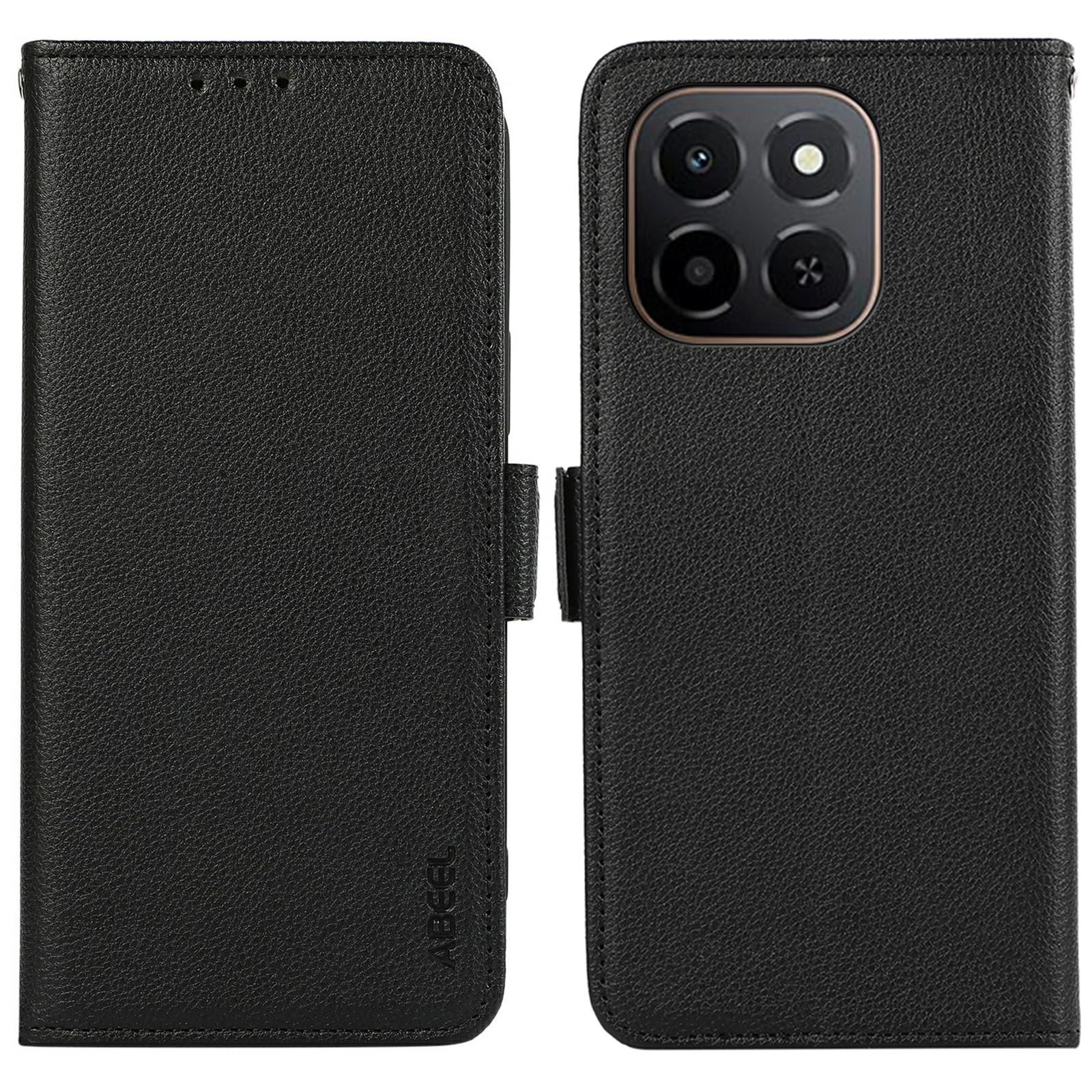 

ABEEL Чехол для Honor X6c 4G Кожа с текстурой личи Блокировка RFID Чехол для телефона Black