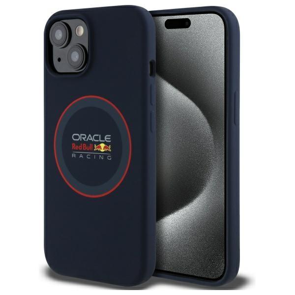 Red Bull Rbhmp15S24Siilvr Iphone 15 6.1 Hardcase Granatowy/Navy Silicone Red Ring Magsafe