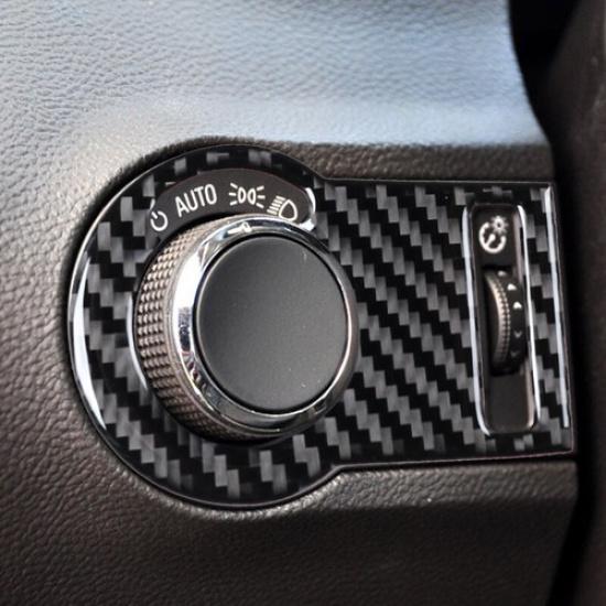 Glossy Carbon Fiber Car Headlight Switch Panel Cover For Chevrolet Camaro 10-15