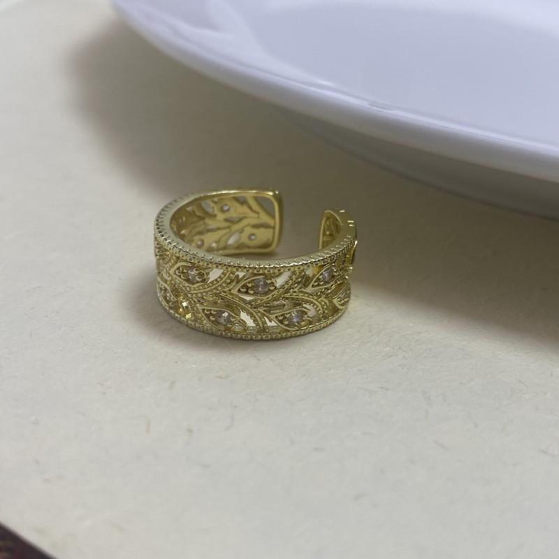 Design Geometric Unique Copper Ring For Women With Adjustable Fit And Colorful Zircon Stones